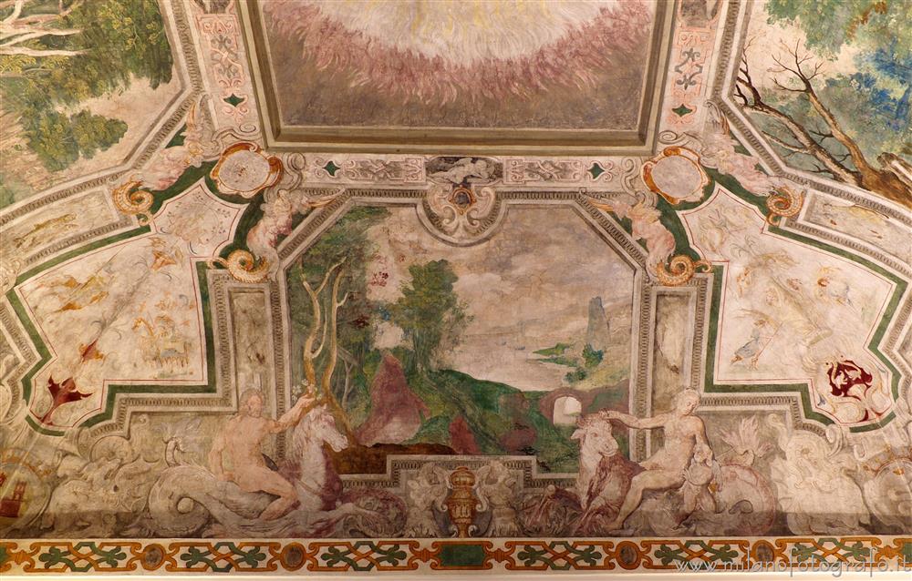 Cavenago di Brianza (Monza e Brianza, Italy) - Detail of the frescoed vault of the Jupiter Hall in Palace Rasini